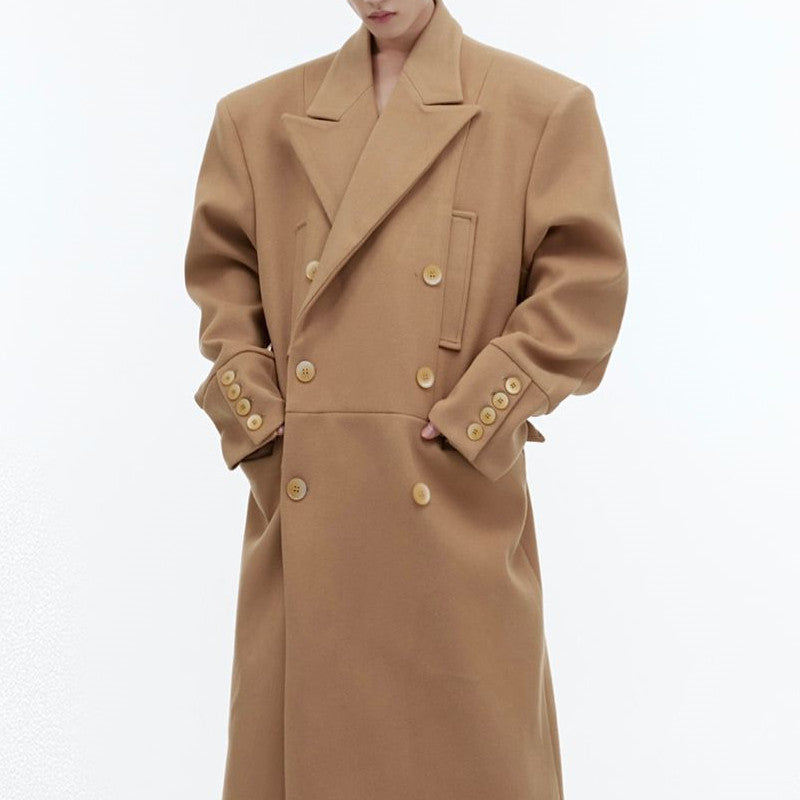 deconstructed wool-look long coat, view 5 - MRSLM