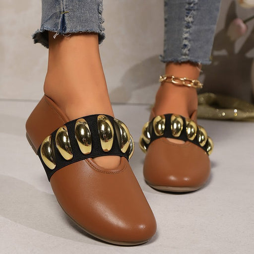 Metal buckle flat loafers - MRSLM