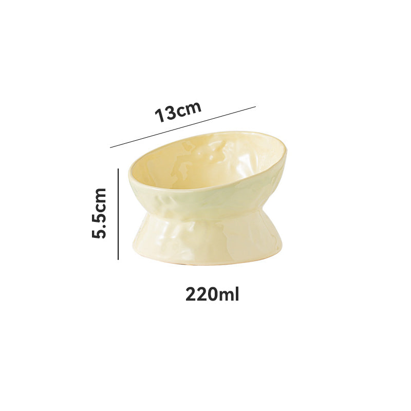 ceramic cat food and water bowl, view 4 - MRSLM