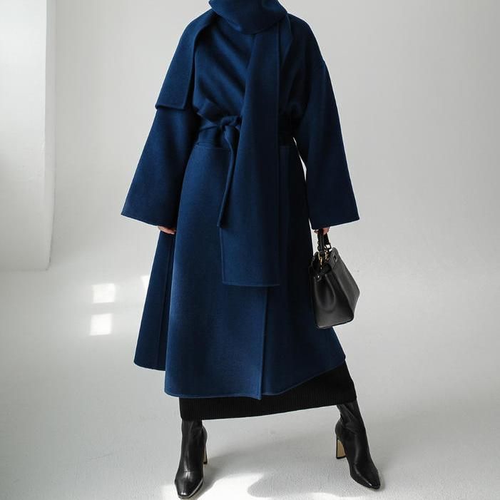 fashion women's coat with scarf collar, view 7 - MRSLM