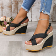 thick sole wedge heel sandals, view 6 - MRSLM