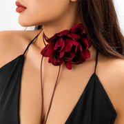 big rose flower choker necklace - MRSLM