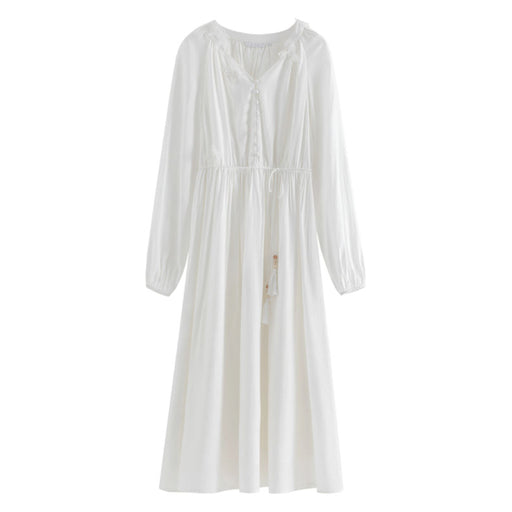 french pastoral long-sleeved dress, view 3 - MRSLM
