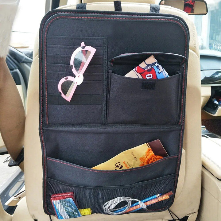 Universal Car Seat Back Organizer with Foldable Dining Tray