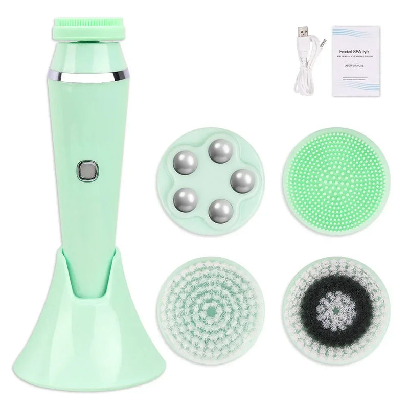 4-in-1 electric facial cleansing brush, view 3 - MRSLM
