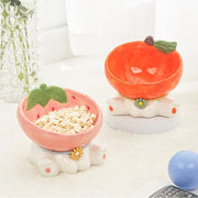 elevated tilted ceramic cat bowl - MRSLM