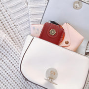 mini portable leather makeup bag with mirror, view 8 - MRSLM