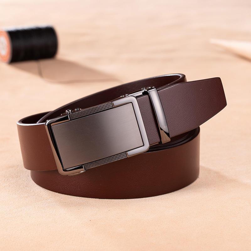 men's genuine leather belt automatic alloy buckle, view 8 - MRSLM