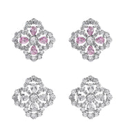 four-leaf clover zircon earrings, view 3 - MRSLM