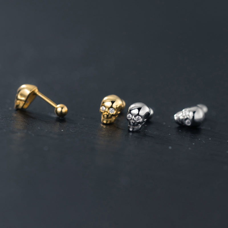 925 sterling silver skull earrings - MRSLM