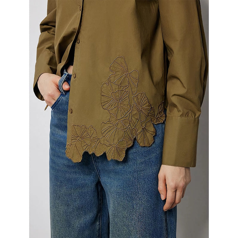 floral embroidered cotton blouse, view 5 - MRSLM