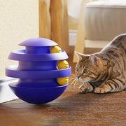 3-layer cat tumbler toy with balls, view 4 - MRSLM
