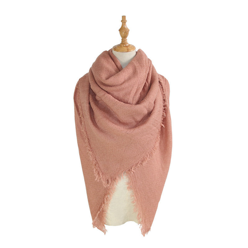 Faux cashmere oversized solid scarf, view 13 - MRSLM