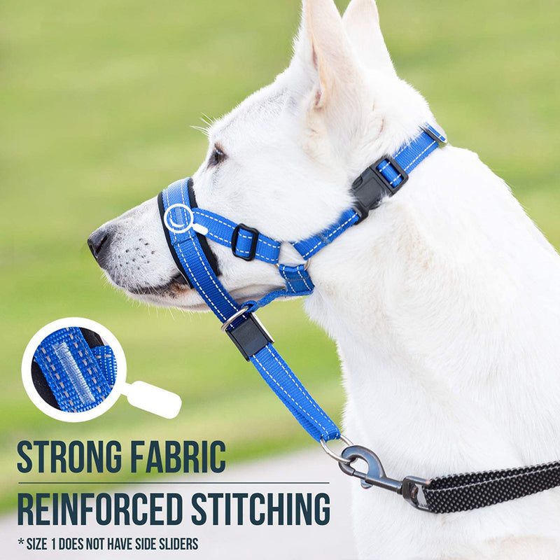 reflective dog muzzle and leash set, view 6 - MRSLM
