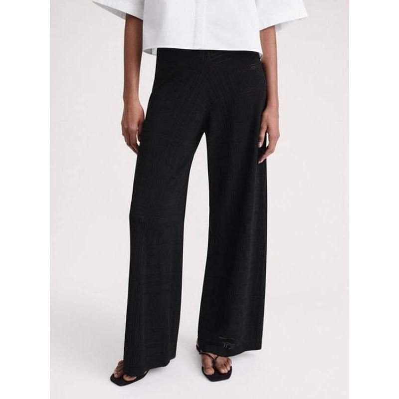 high-waist hollow-out knit trousers, view 4 - MRSLM