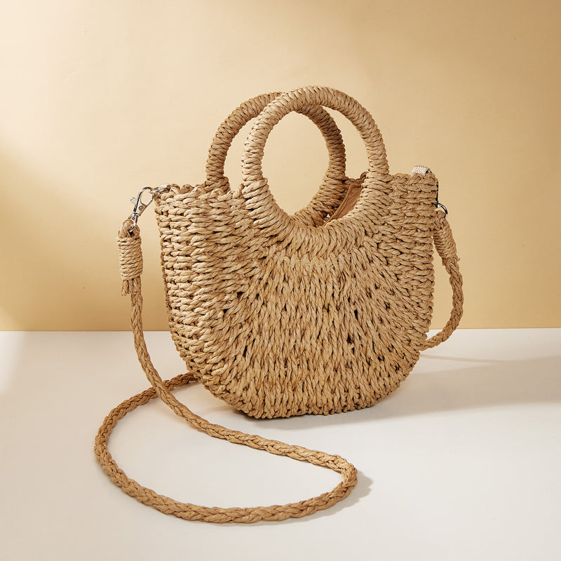 straw crossbody bag, view 3 - MRSLM
