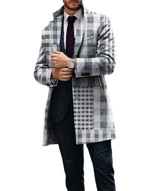 Men's slim fit suit collar coat, view 2 - MRSLM