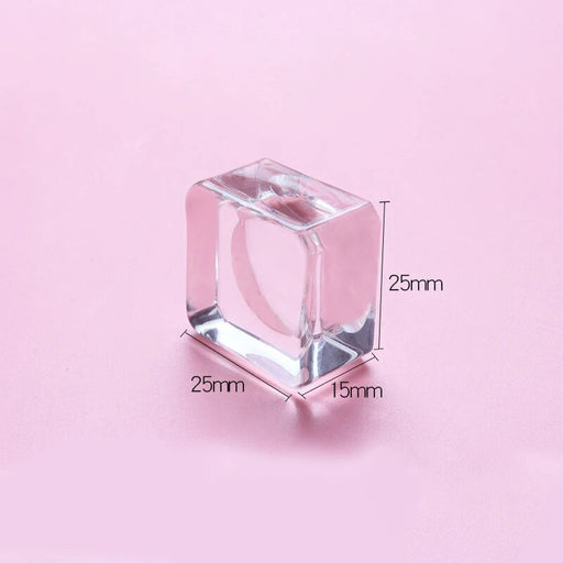 square crystal glass eyelash glue holder, view 4 - MRSLM