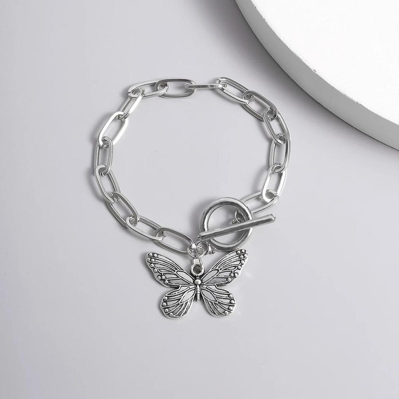 butterfly pendant chain bracelet, view 5 - MRSLM