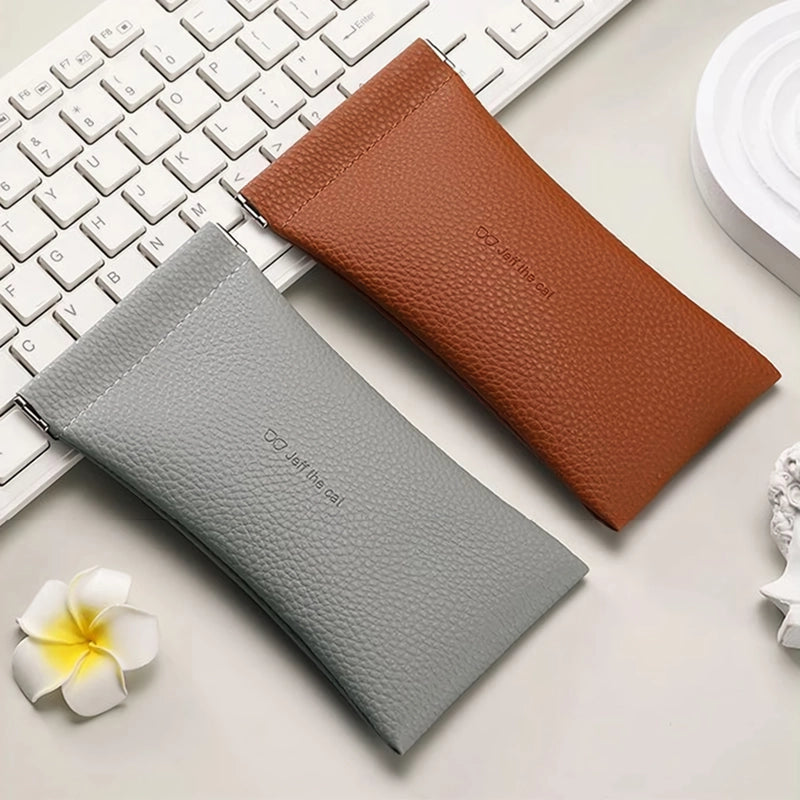 pu leather glasses case with automatic closure - MRSLM
