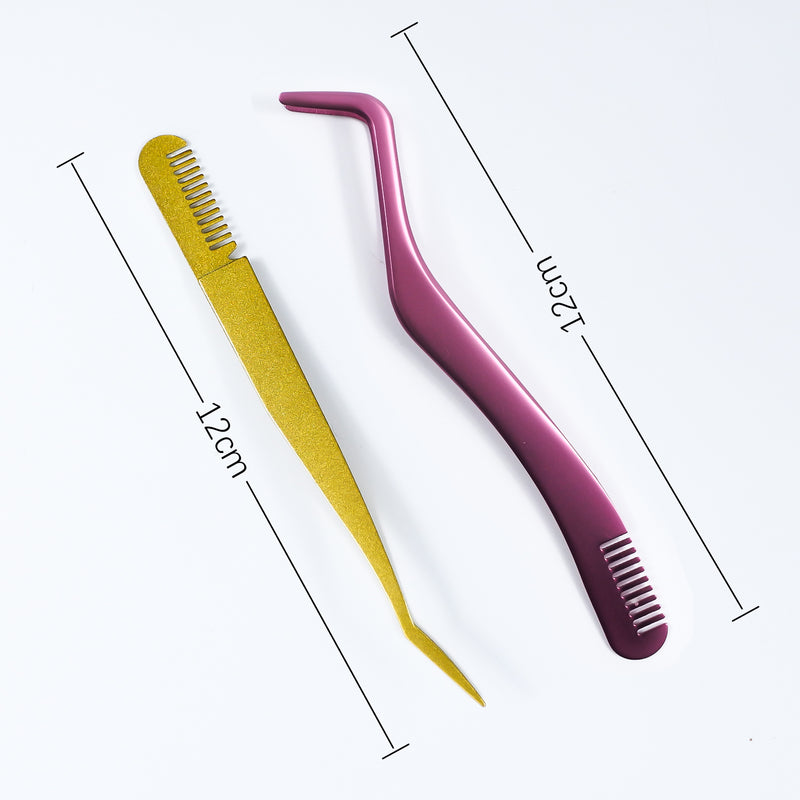 stainless steel eyelash tweezers, view 13 - MRSLM