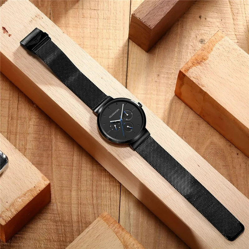 men's quartz mesh band watch - MRSLM