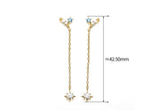 sterling silver y-shaped star long studs, view 2 - MRSLM