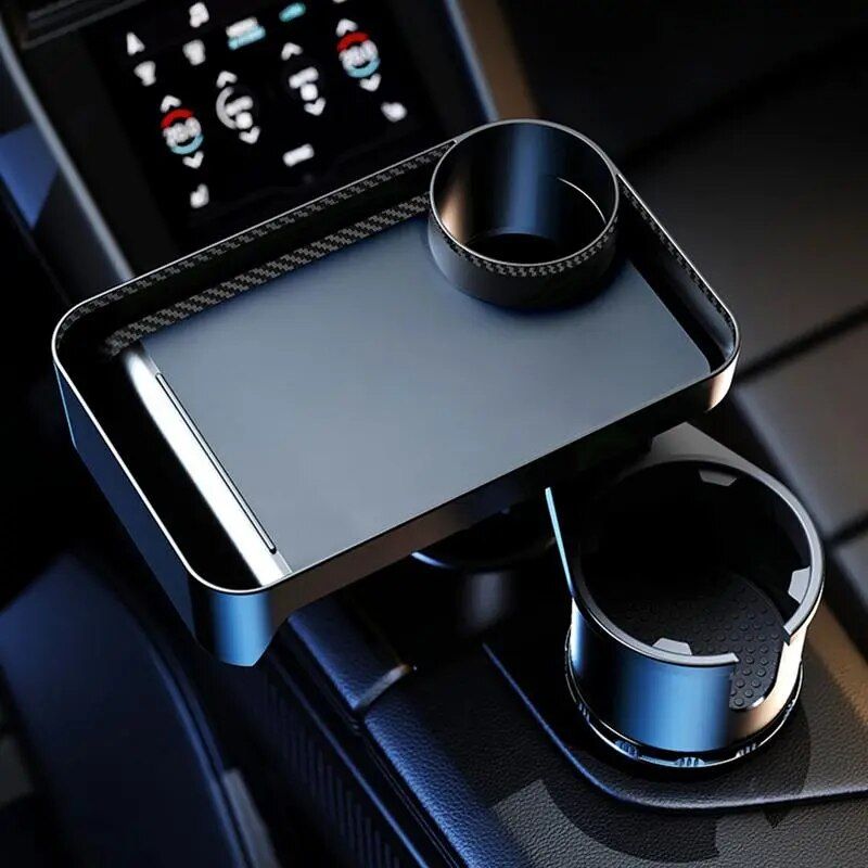 Adjustable Car Cup Holder Tray with Phone Slot and Lap Table