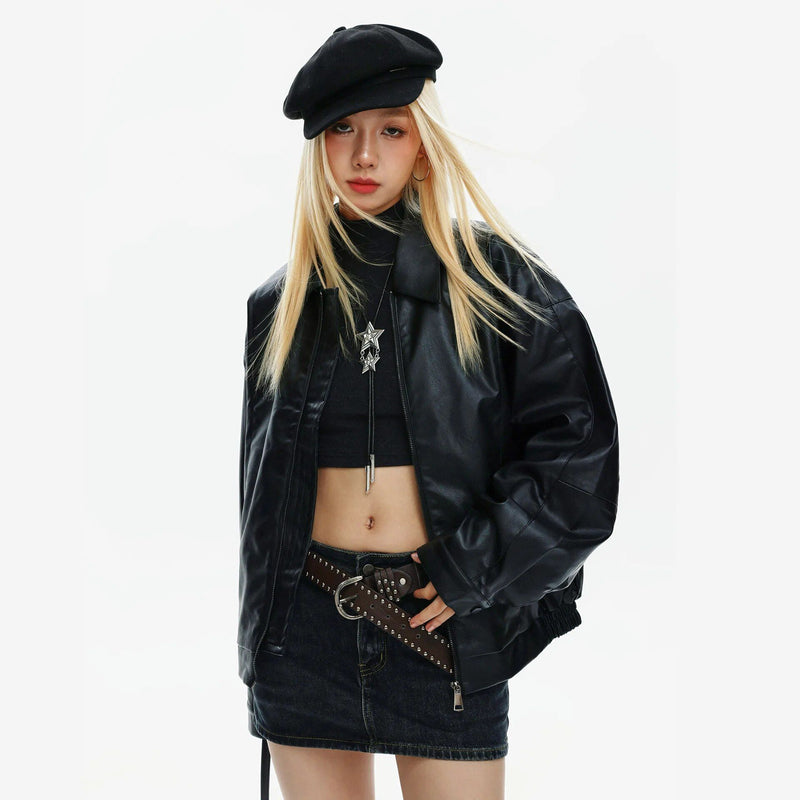 edgy zipper bomber jacket, view 2 - MRSLM