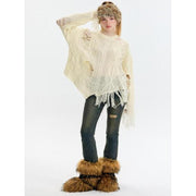 knitted hollow out pullover, view 10 - MRSLM