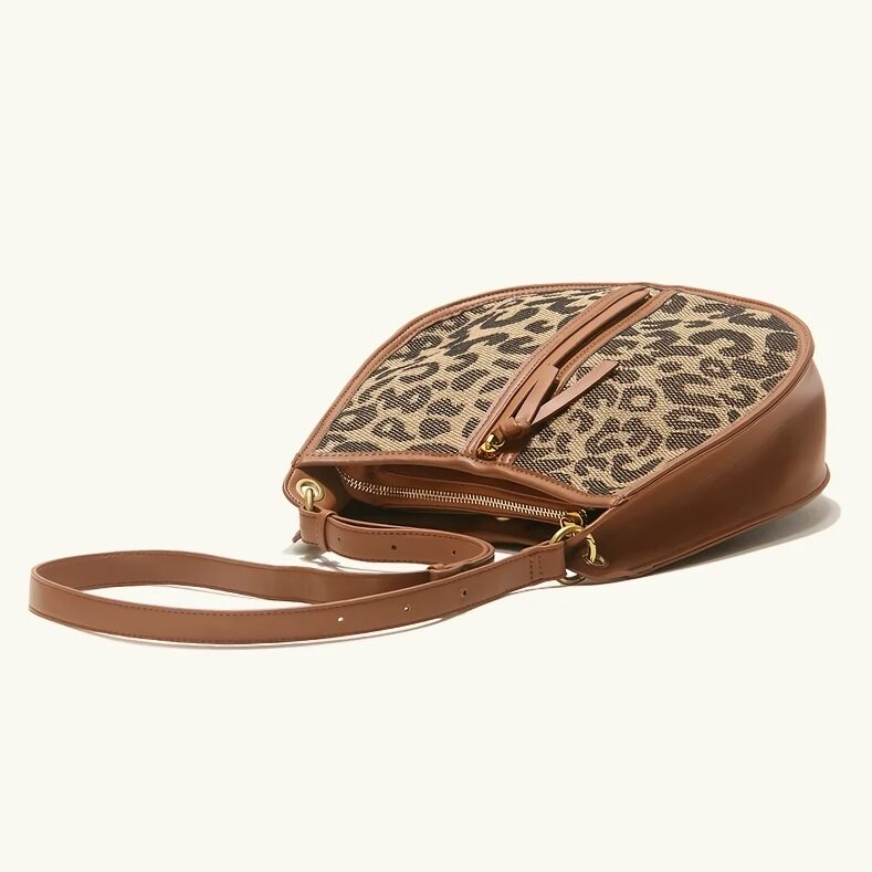 leopard saddle shoulder bag, view 8 - MRSLM