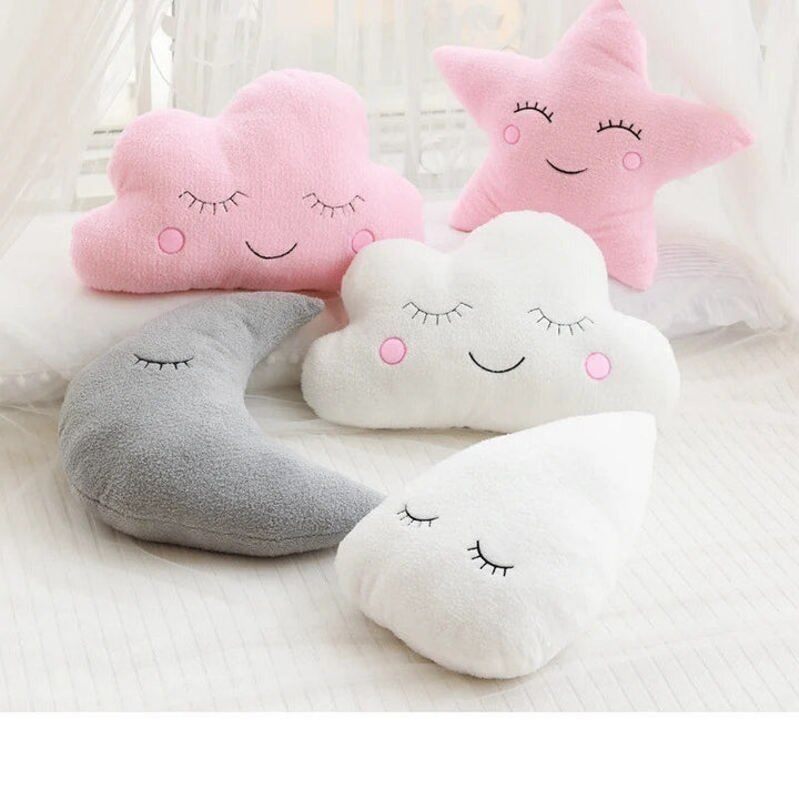 Nice Stuffed Cloud Moon Star Raindrop Plush Pillow