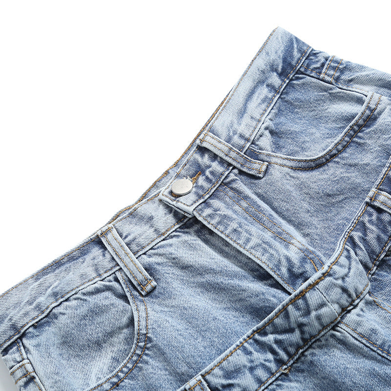 high waist straight jeans, view 3 - MRSLM
