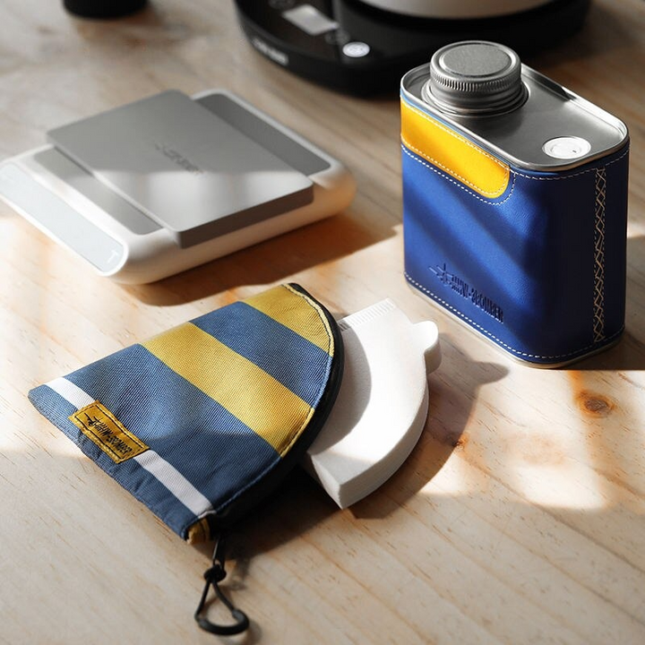 Airtight Metal Coffee &amp; Tea Canister with Portable Filter Paper Storage - Essential Camping Companion