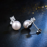 freshwater pearl stud earrings, view 2 - MRSLM