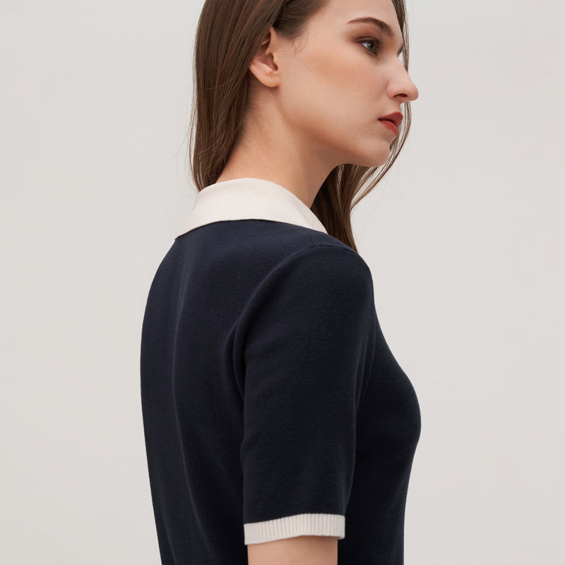 women's silk knit polo, view 5 - MRSLM