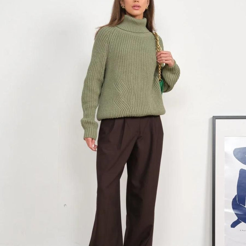warm turtleneck sweater for women, view 23 - MRSLM
