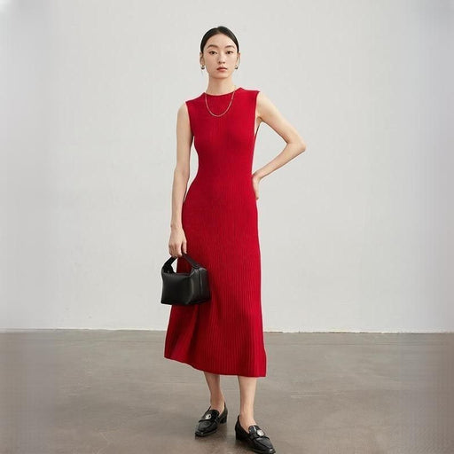 sleeveless wool blend mid-calf dress - MRSLM
