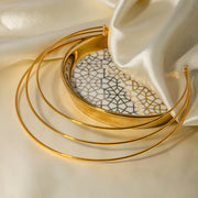 Gold three-layer necklace, view 4 - MRSLM