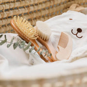 beech wood baby hair brush and massager, view 8 - MRSLM