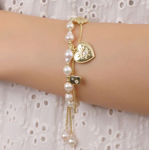 freshwater pearl heart bracelet - MRSLM