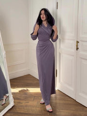 hooded knit maxi dress, view 4 - MRSLM