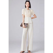 Long sleeve top and wide leg pants set, view 7 - MRSLM