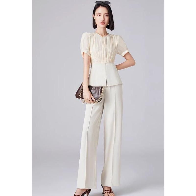 Long sleeve top and wide leg pants set, view 7 - MRSLM