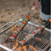 BBQ grill cage with wooden handle, view 4 - MRSLM