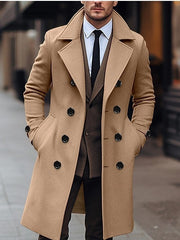 Men's woolen double-breasted coat, view 3 - MRSLM