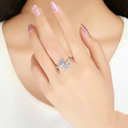 women's silver irregular gemstone ring - MRSLM