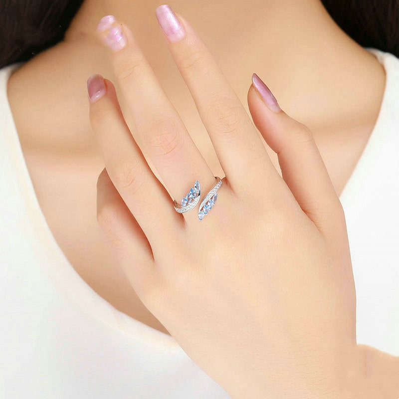 women's silver irregular gemstone ring - MRSLM