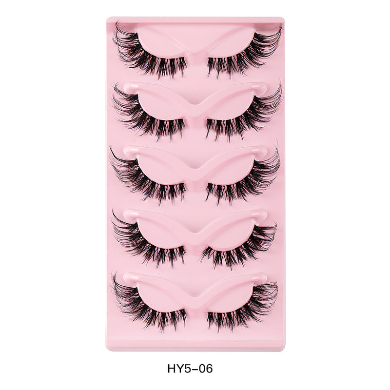 5 pair 3D cat eye fox eye lashes, view 7 - MRSLM