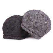 vintage wool herringbone flat cap, view 6 - MRSLM